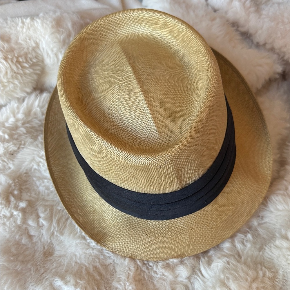 Classic Tan Fedora Hat with Black Band